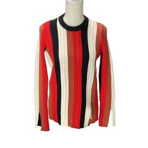 Derek Lam IO Crosby Long Sleeve Crew Neck Slit Seams Knit Sweater Womens Size M